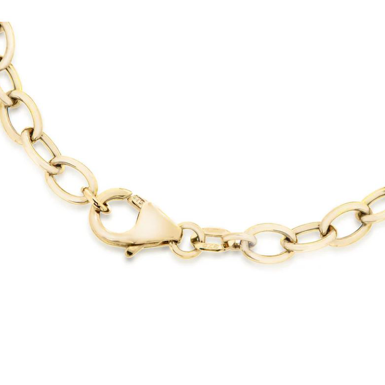 'Carina' Yellow Gold Heart Belcher Chain Bracelet