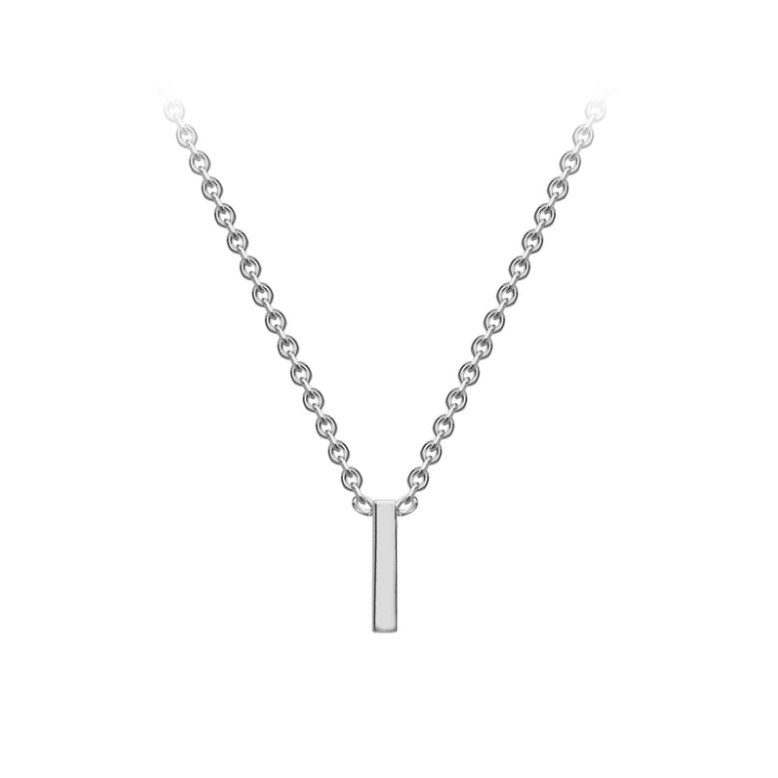 9ct White Gold Petite Initial 'I' Necklace