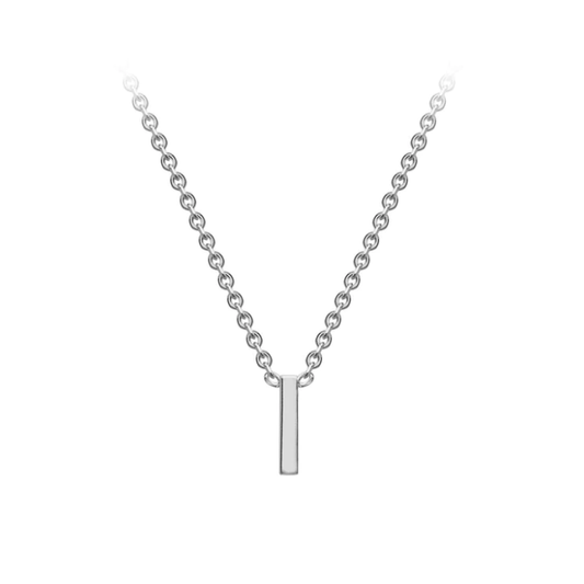 9ct White Gold Petite Initial 'I' Necklace