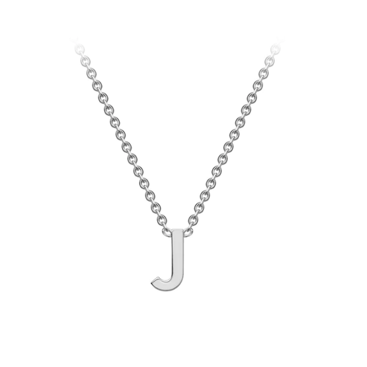 9ct White Gold Petite Initial 'J' Necklace