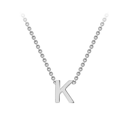 9ct White Gold Petite Initial 'K' Necklace