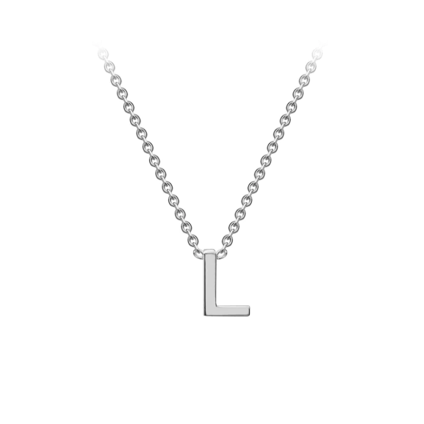 9ct White Gold Petite Initial 'L' Necklace