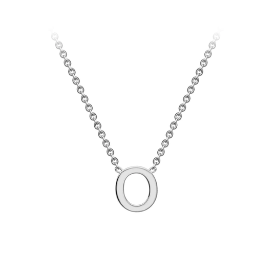 9ct White Gold Petite Initial 'O' Necklace