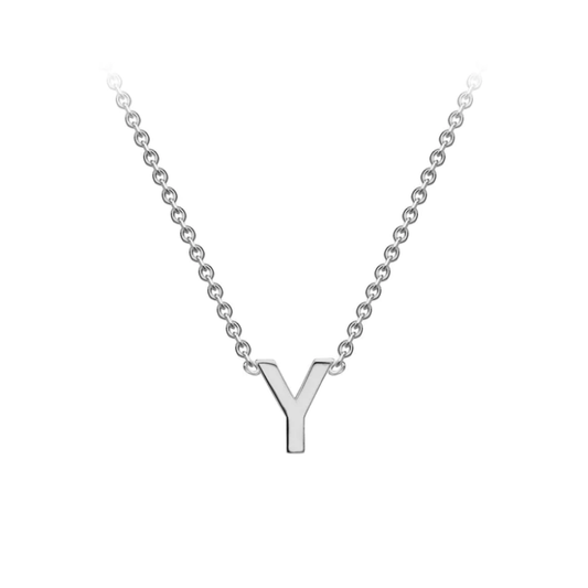 9ct White Gold Petite Initial 'Y' Necklace