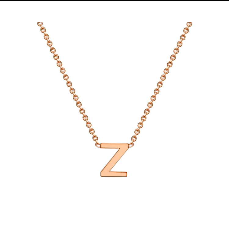 9ct Rose Gold Petite Initial 'Z' Necklace