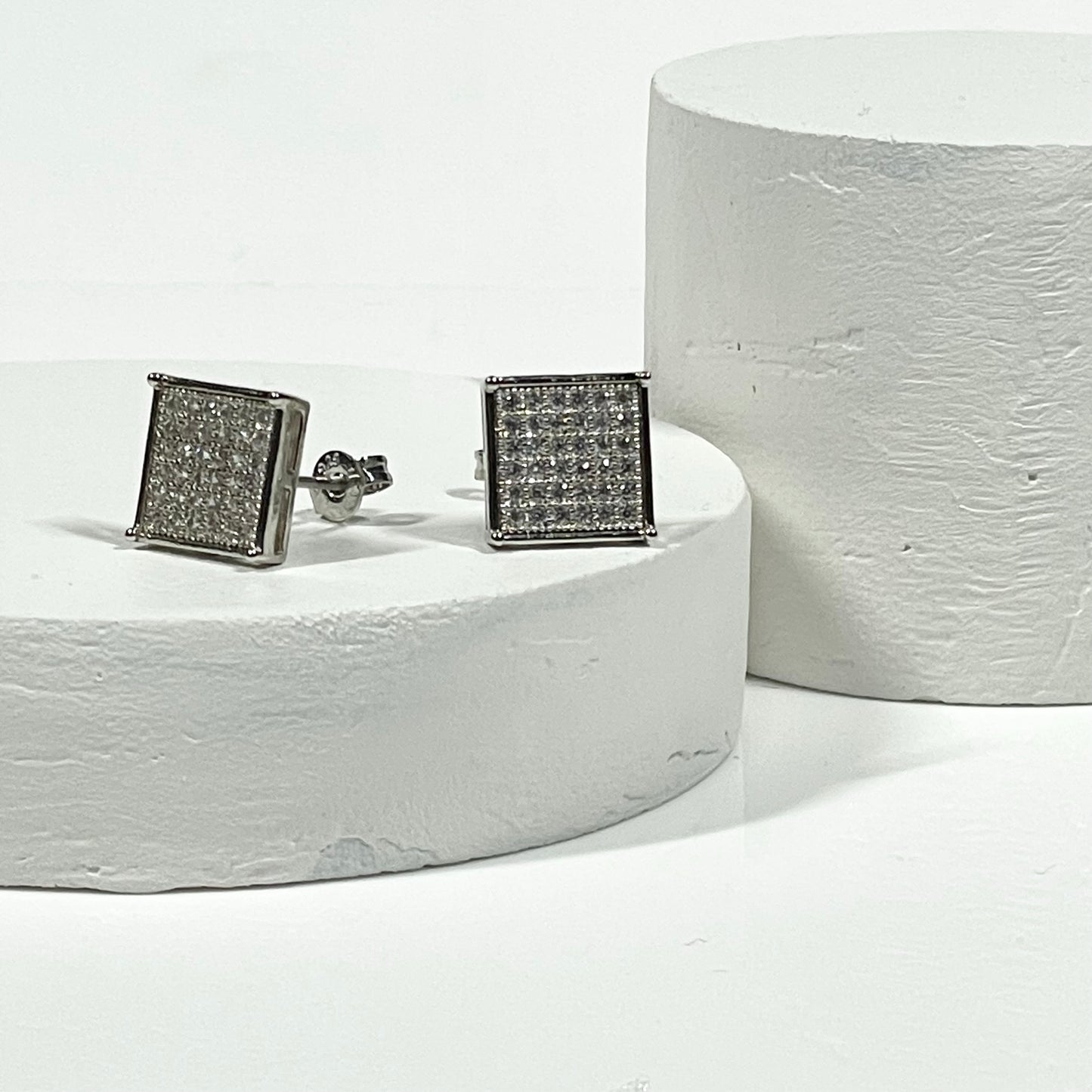 Square pave earring